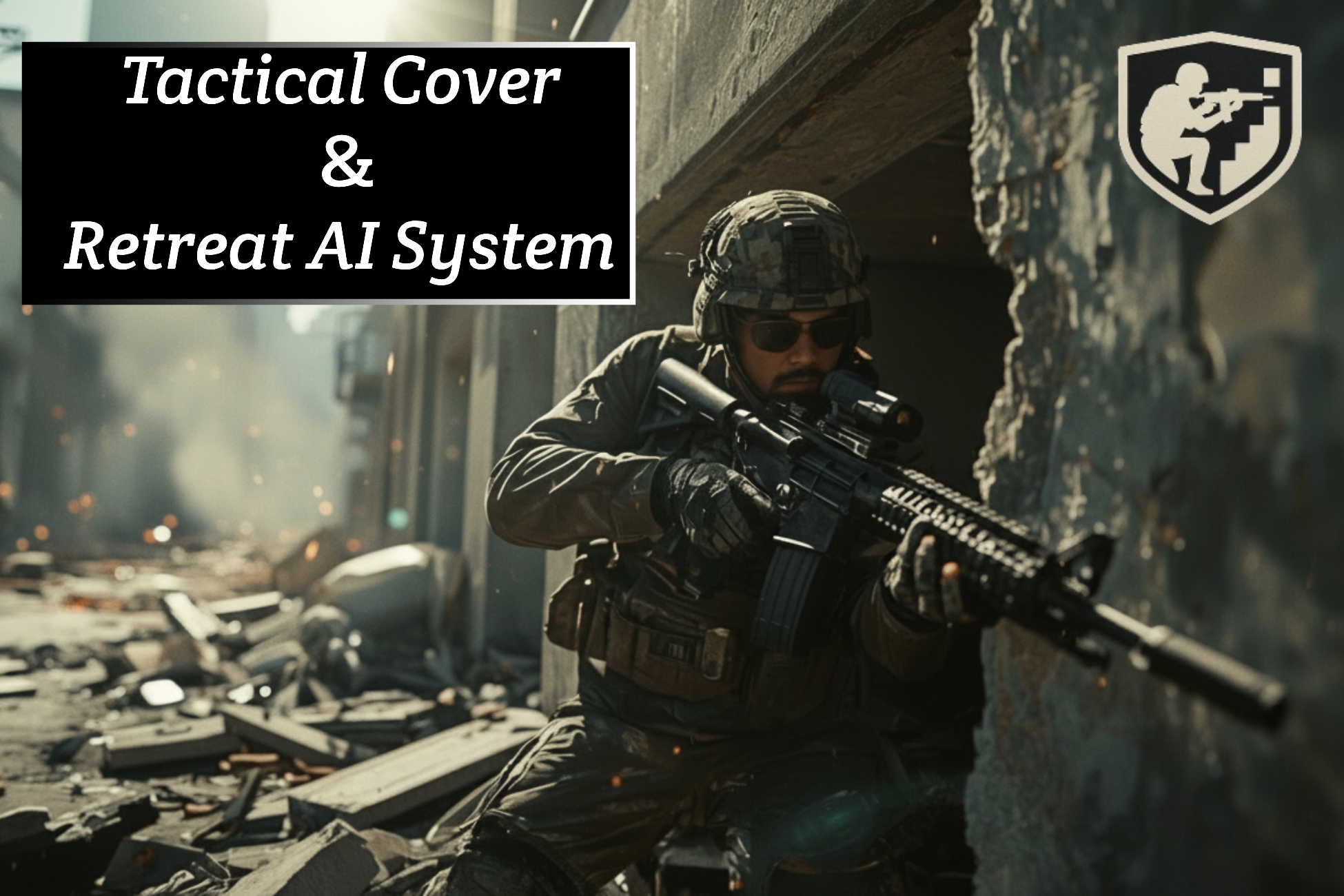 Tactical Cover & Retreat AI System in action